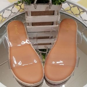 Clear espadrilles slip ons